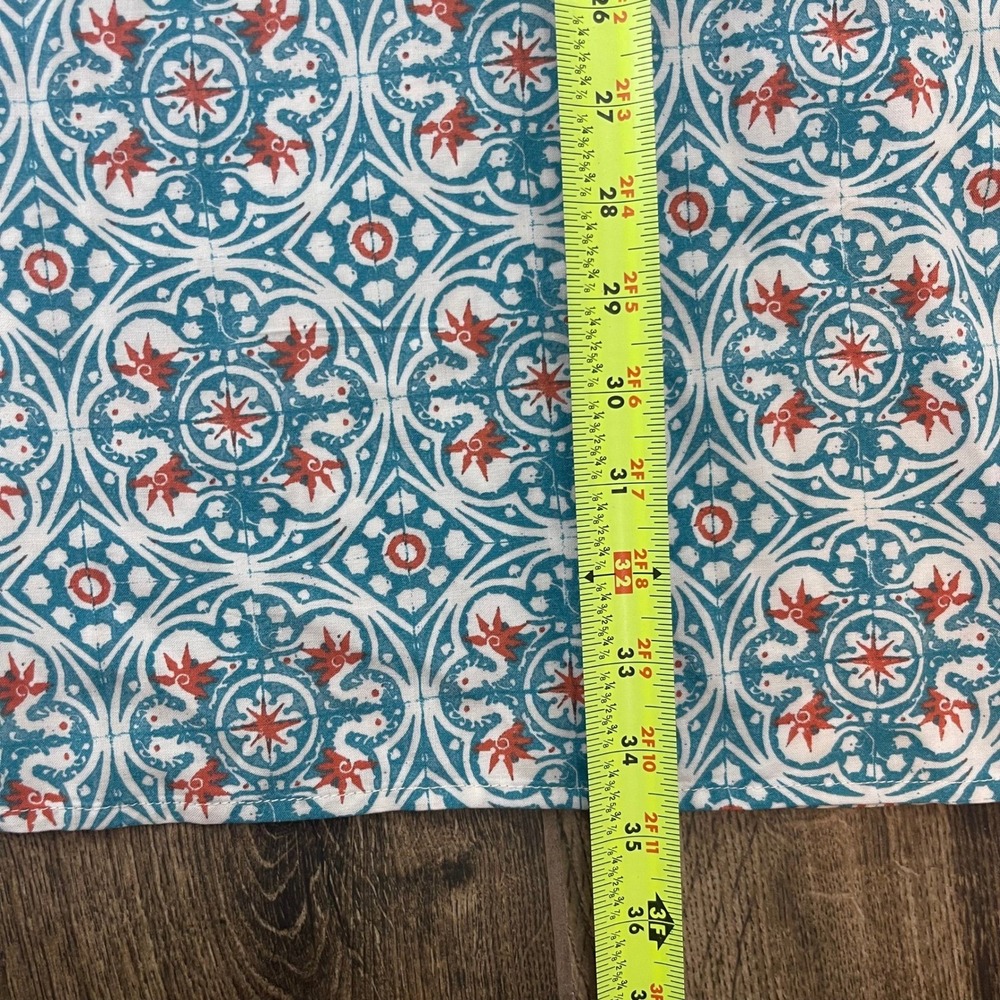 Hollister Medallion Shift Dress Womens L Teal Orange Boho Beach Coastal Festival - Picture 9 of 10